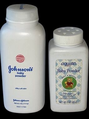 Lot of 2 Travel Size Baby Powders Original Talc Formula Johnson's Equate Powder